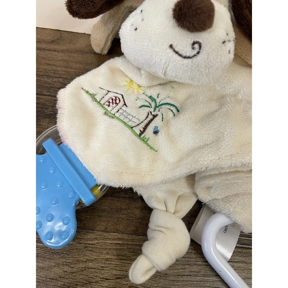 Stephan Baby Chewbies Puppy Dog Teether Rattle Security Blanket Lovey Tags
